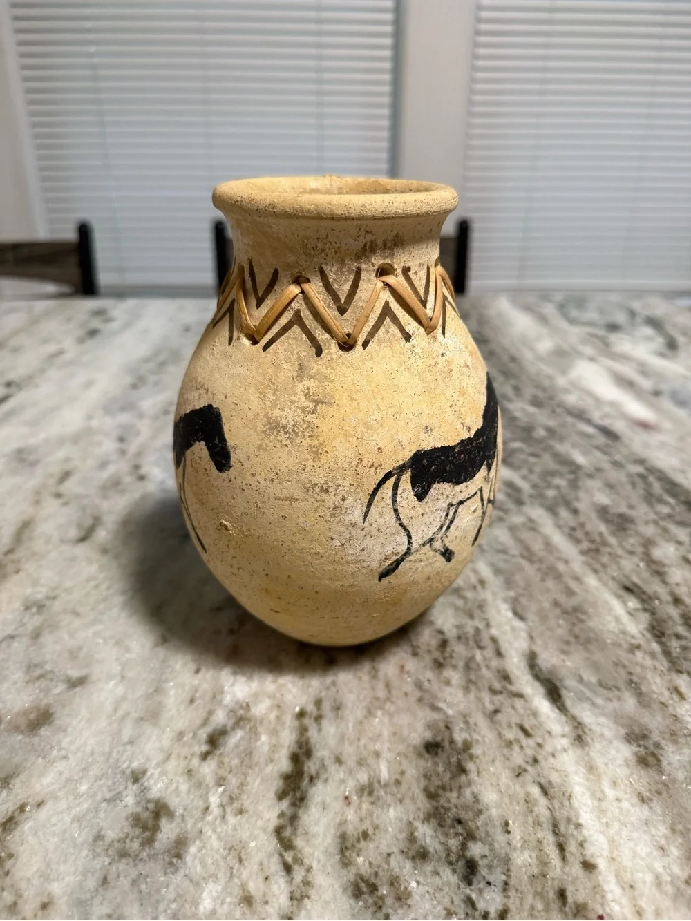 Southwestern Horse Pottery Vase 7” Tribal Rustic Decor